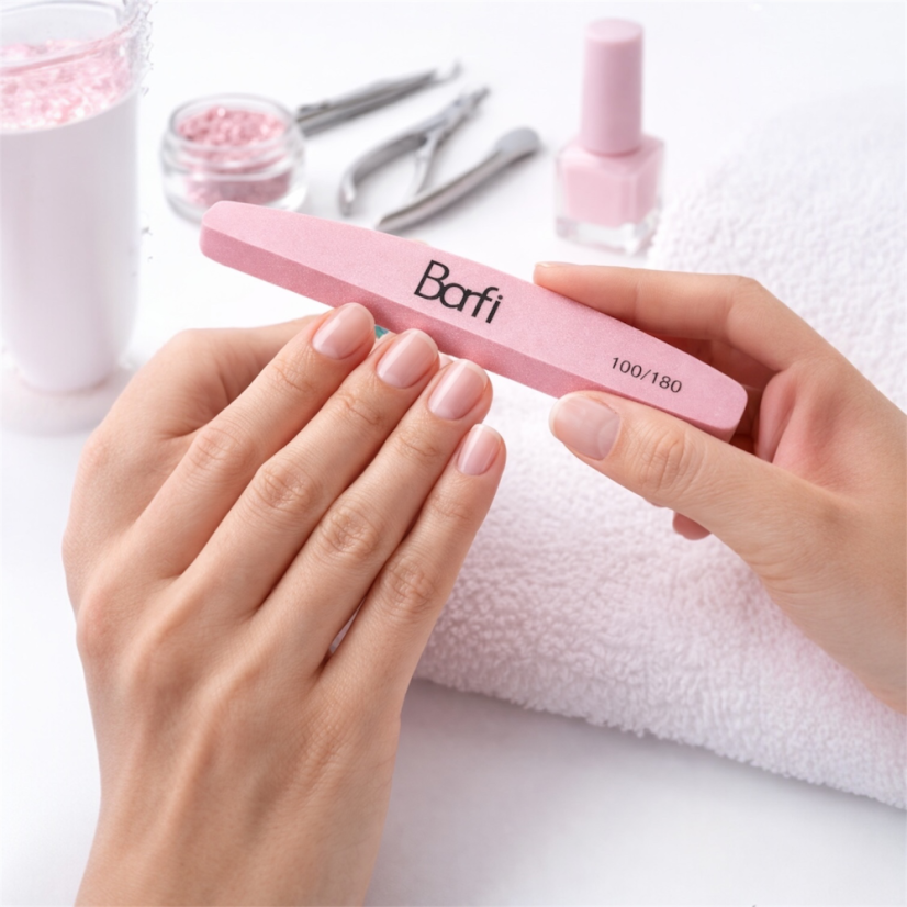 BAFI Nail buff 100/180, pink 10 pcs