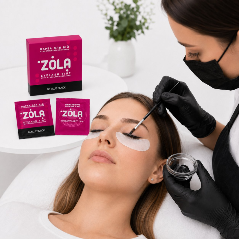 ZOLA Blue Black Sada barva na řasy + oxidant 1,8%, 5 ml