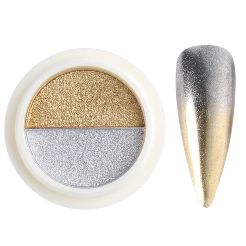 BORN PRETTY Pigment Solid Mirror 2 - pigmento para uñas 2 en 1