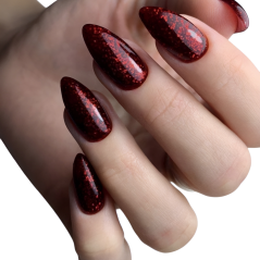 COSMONAIL gel lak Red Glitter 004 - Premium Mahogany, 8 ml