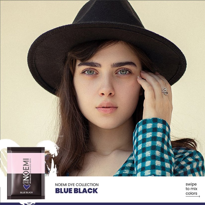 NOEMI - barva na řasy a obočí Blue black, sáček 1 ml