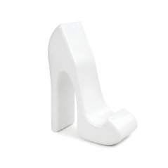 Soporte decorativo para teléfono en forma de tacón, blanca