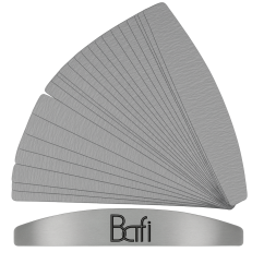 BAFI Base metálica media luna + Lija de recambio media luna, 180 gr, 25 pzs