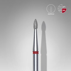 STALEKS Diamantová fréza FA60R018/4, červená, ostrý pupen