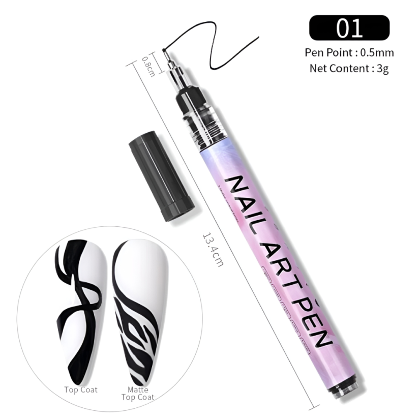 BORN PRETTY - маркер для маникюра, черный