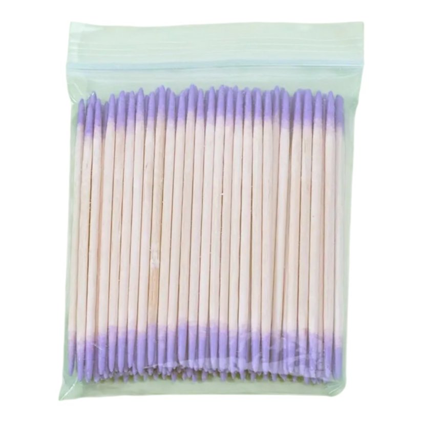 Dřevěné tyčinky oboustranné fialové, 100 ks