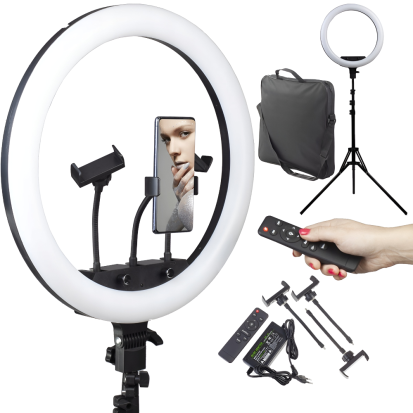 Profesionální kruhové LED světlo 56 cm se stativem, pro make-up, studio  a focení