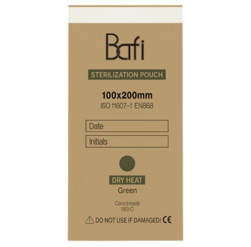 BAFI Bolsas de esterilización 100x200 mm, 100 unidades