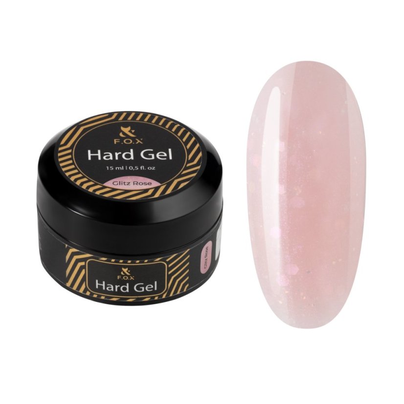 F.O.X - hard gel Glitz Rose, 15 ml