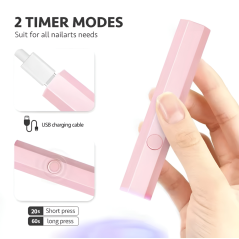 BORN PRETTY Mini lámpara de uñas X1, rosa