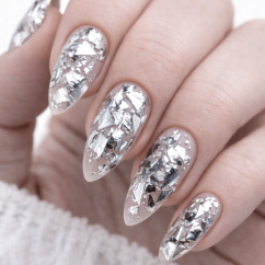 Fólie na nehty, stříbrná