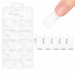 Типсы прозрачные с укороченной клеевой зоной, 110 шт