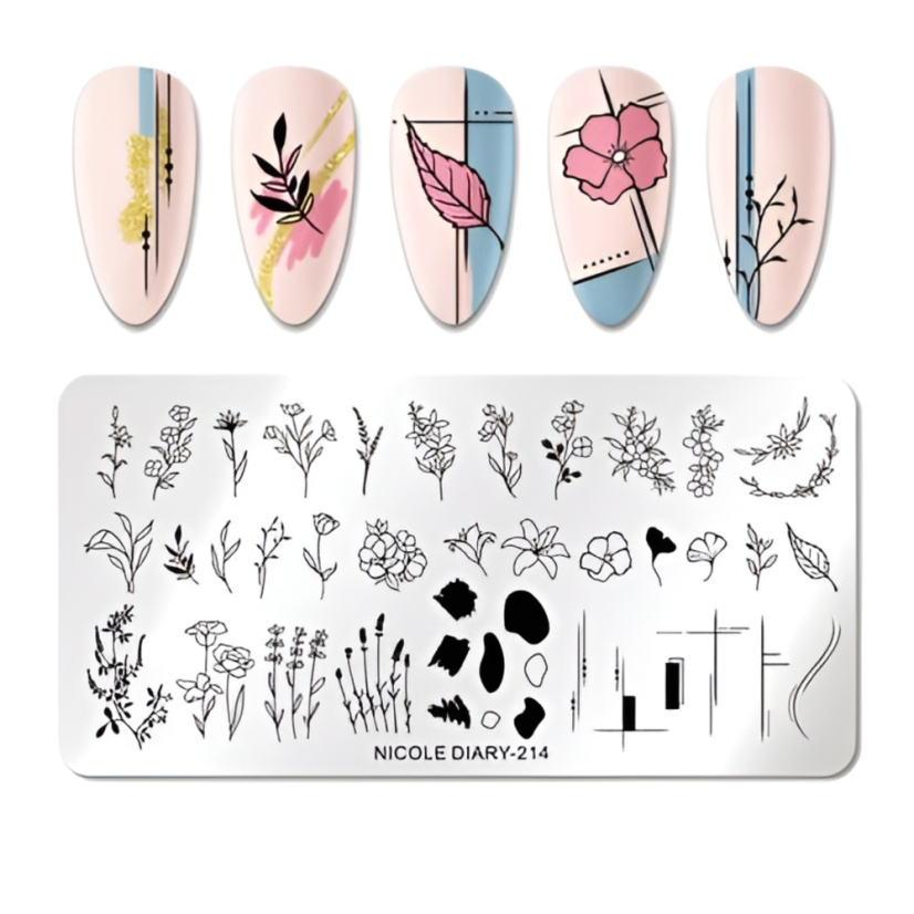 NICOLE DIARY Plantillas para uñas - 214