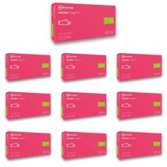 MERCATOR Nitrylex Rukavice nepudrované nitrilové S, magenta, sada 10 balení
