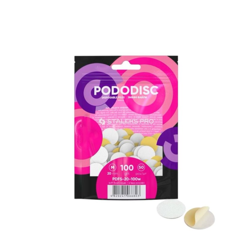 STALEKS Subdisc Pro M, PDFS-20-100w Papel de lija de espuma de recambio, 50 piezas, grano 100