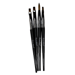 COSMONAIL Set de pinceles para gel negro, 4 piezas