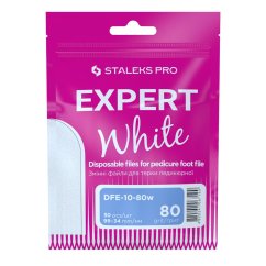 STALEKS EXPERT DFE-10-80w - limas de pedicura desechables blanco, 30 uds
