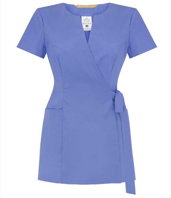 Blusa cosmética de mujer NR67 azul, talla 36