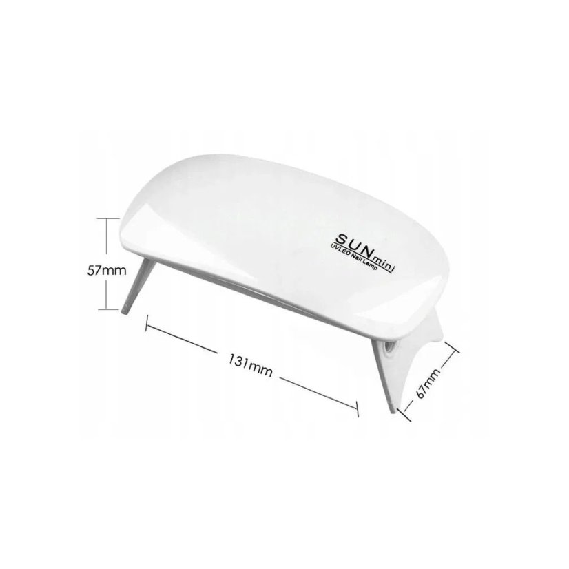 SUN MINI Přenosná UV lampa na nehty bílá, 6W