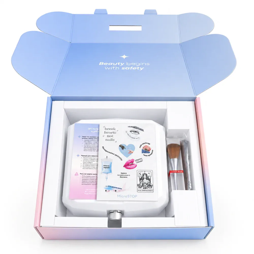 MICROSTOP Base White Aspirador profesional para uñas, blanco