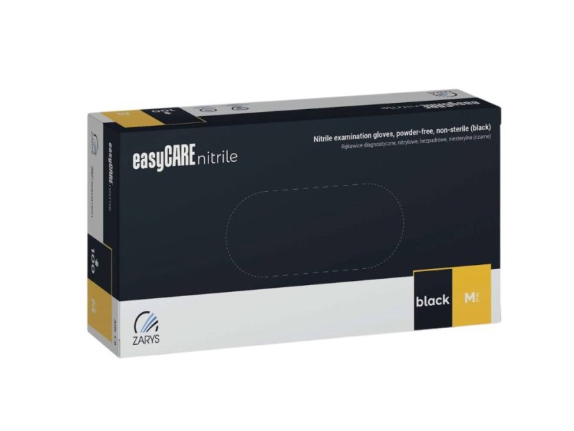 EASYCARE - rukavice nepudrované nitrilové M, černé, 100 ks