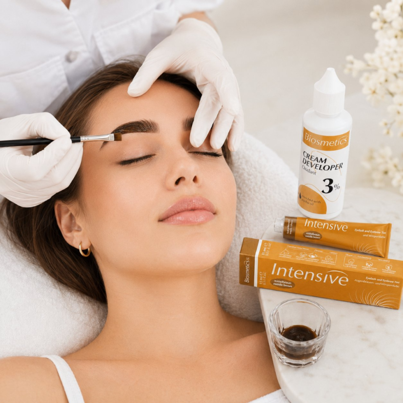 BIOSMETICS Intensive Kit para teñir las cejas, marrón medio