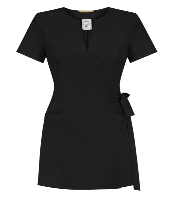Blusa cosmética de mujer NR67 negra, talla 40