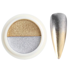 BORN PRETTY Pigment Solid Mirror 2 - pigment na nehty 2v1