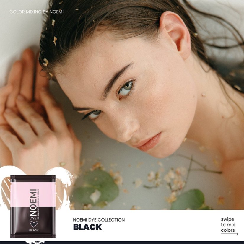 NOEMI Lash & Brow Dye – tinte híbrido para pestañas y cejas Black, sobre de 1 g