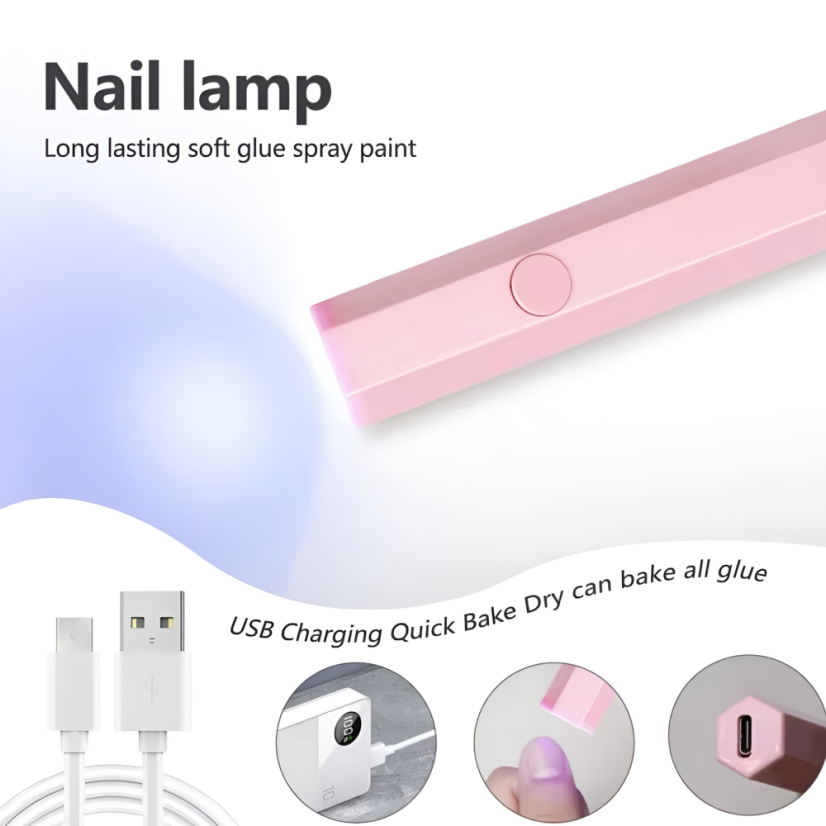 BORN PRETTY Mini lampa na nehty X1, růžová