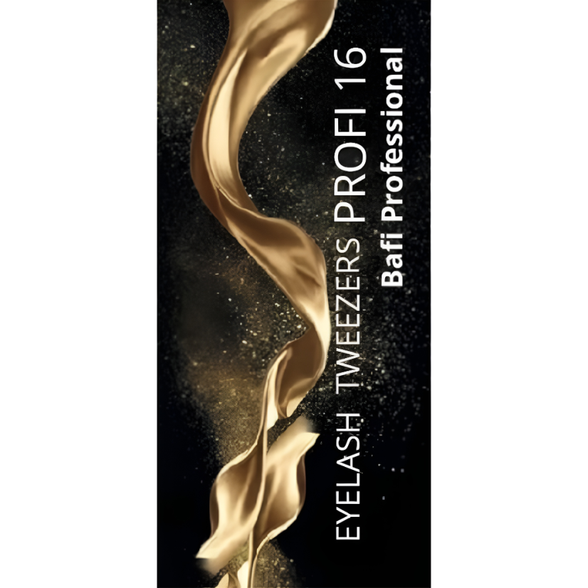 BAFI Professional eyelash tweezers PROFI 16 - 90°, curved