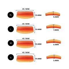 Samolepicí natáčky na řasy 4 velikostí, oranžové