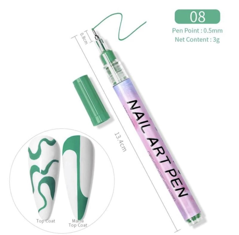 BORN PRETTY - marcador de manicura, verde