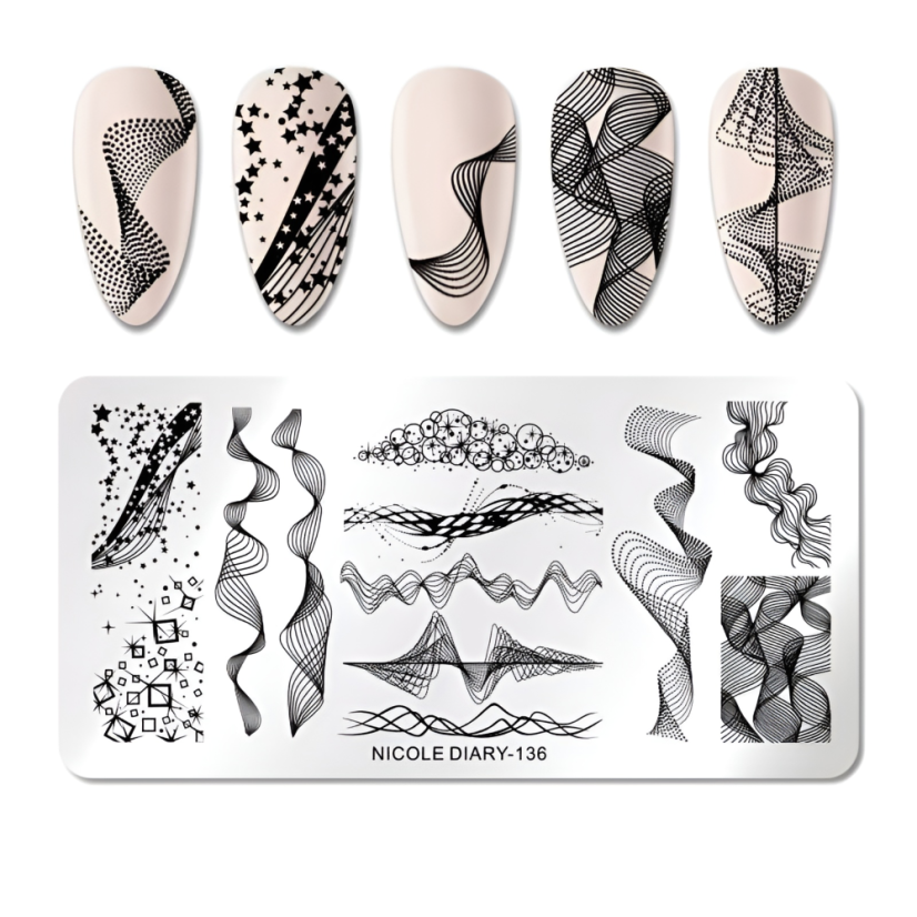 NICOLE DIARY Plantillas para uñas - 136