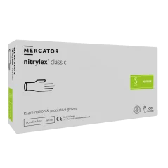 MERCATOR - rukavice Nitrylex nepudrované nitrilové, bílé S, 100 ks