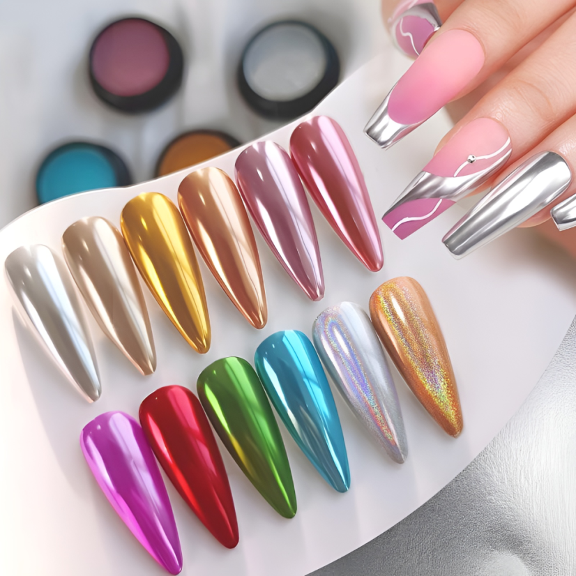 NICOLE DIARY Solid chrome 7 - Pigmento cromado para uñas con efecto espejo