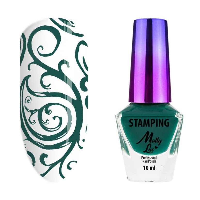 MOLLYLAC - lak na stamping nehtů 08 zelený, 10 ml