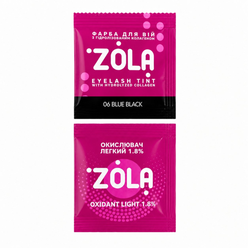 ZOLA Blue Black Sada barva na řasy + oxidant 1,8%, 5 ml