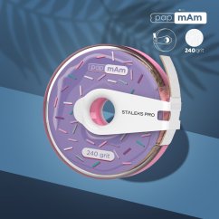 STALEKS EXPERT papmAm ATC-240w - papel de lija de repuesto en carrete de plástico con clip, blanco