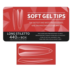 Гелевые типсы Long stiletto, 440 шт