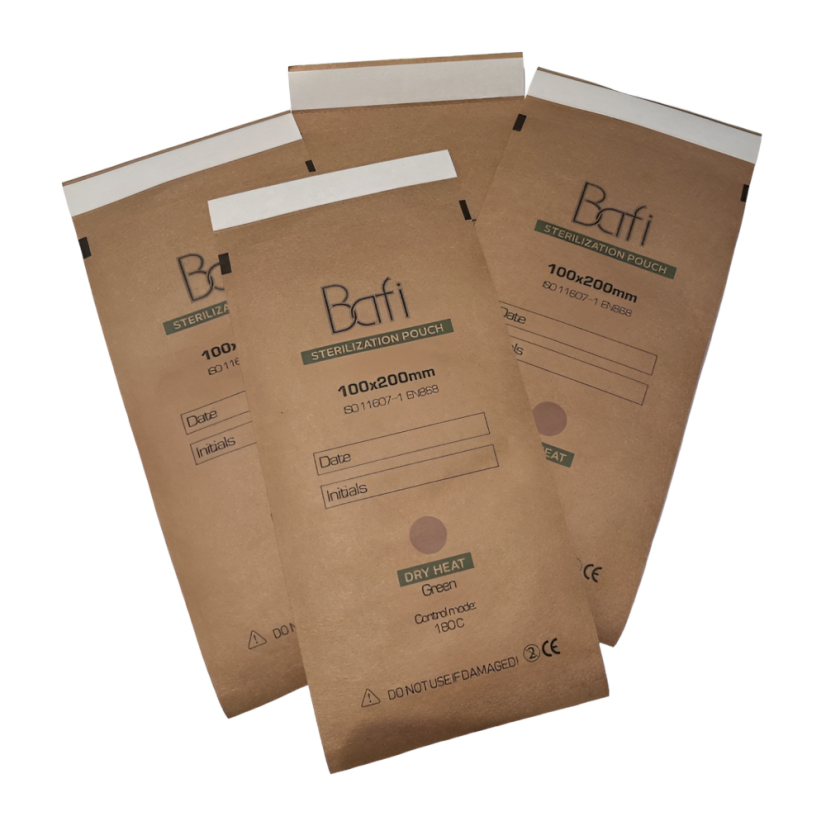 BAFI Bolsas de esterilización 100x200 mm, 100 unidades