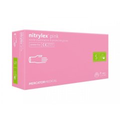 MERCATOR Nitrylex Rukavice nepudrované nitrilové S, růžové, 100 ks