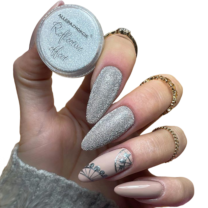 Diseño de uñas efecto reflectante NR01, 1 g