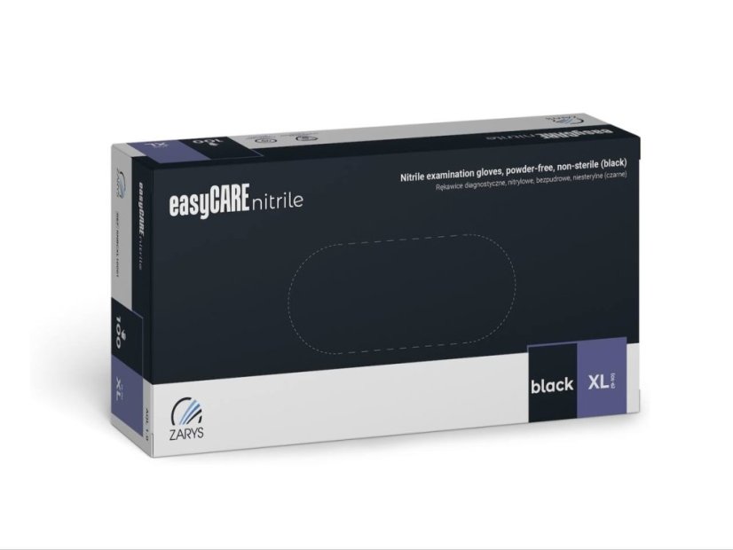 EASYCARE - rukavice nepudrované nitrilové XL, černé, 100 ks