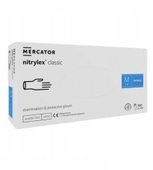 MERCATOR Nitrylex Rukavice nepudrované nitrilové M, bílé, 100 ks