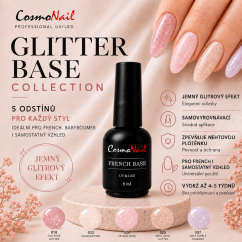 COSMONAIL Камуфлирующая база Glitter 022 Diamond Pink, 8 мл