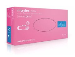 MERCATOR Nitrylex Rukavice nepudrované nitrilové M, růžové, 100 ks