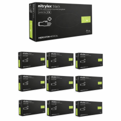 MERCATOR - rukavice Nitrylex nepudrované nitrilové S, černé, sada 10 balení