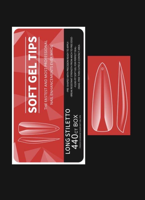Puntas de gel largas de estilete, 440 uds.