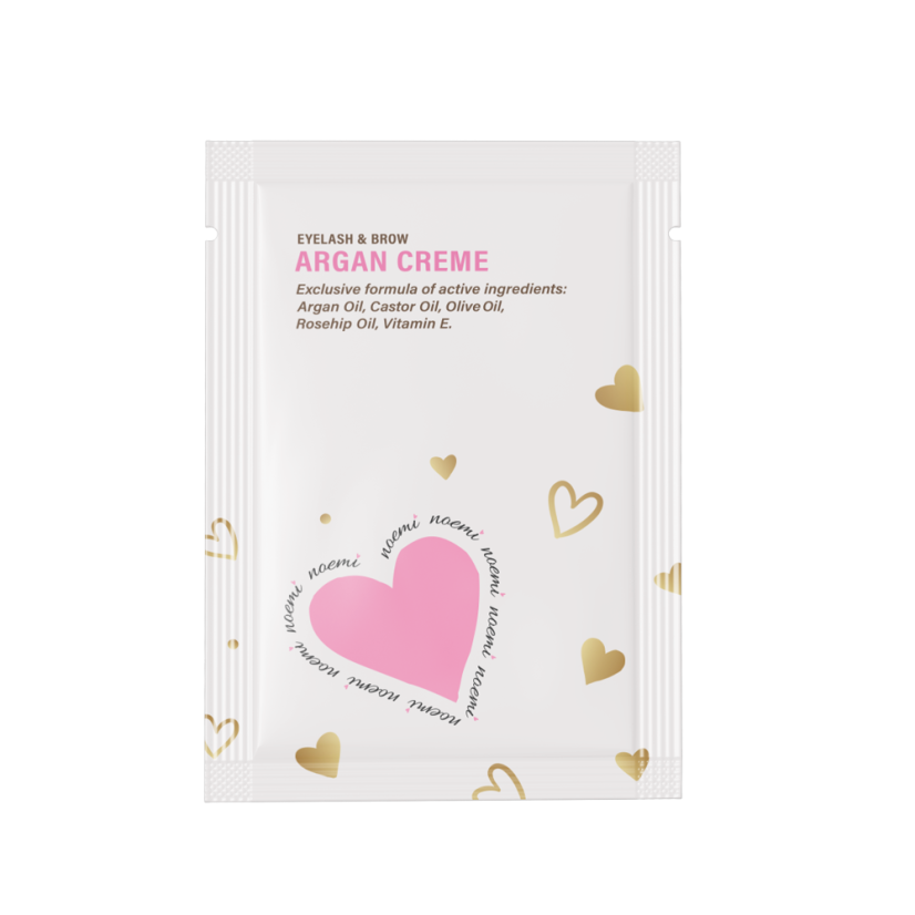 NOEMI Brow & Lash Argan Creme - crema con aceite de argán para pestañas y cejas, sobre de 1 g